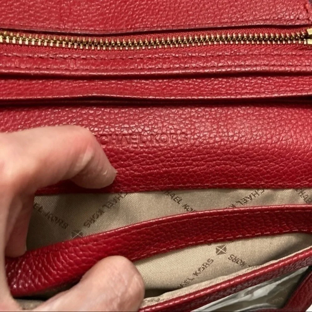 Michael Kors red leather wallet